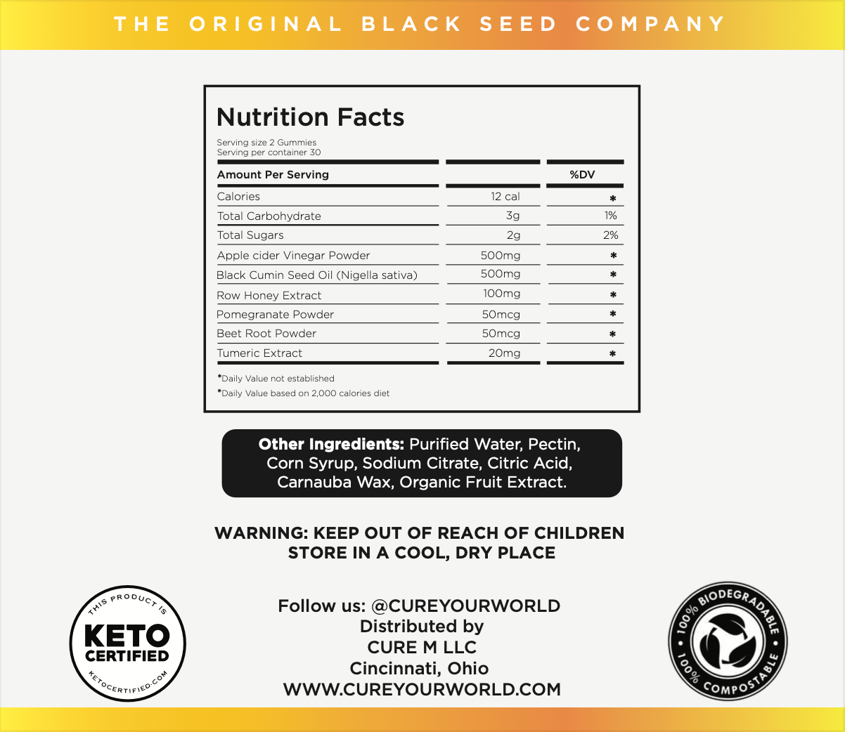 Black Seed & Honey Gummies 1 week Sample Pack!